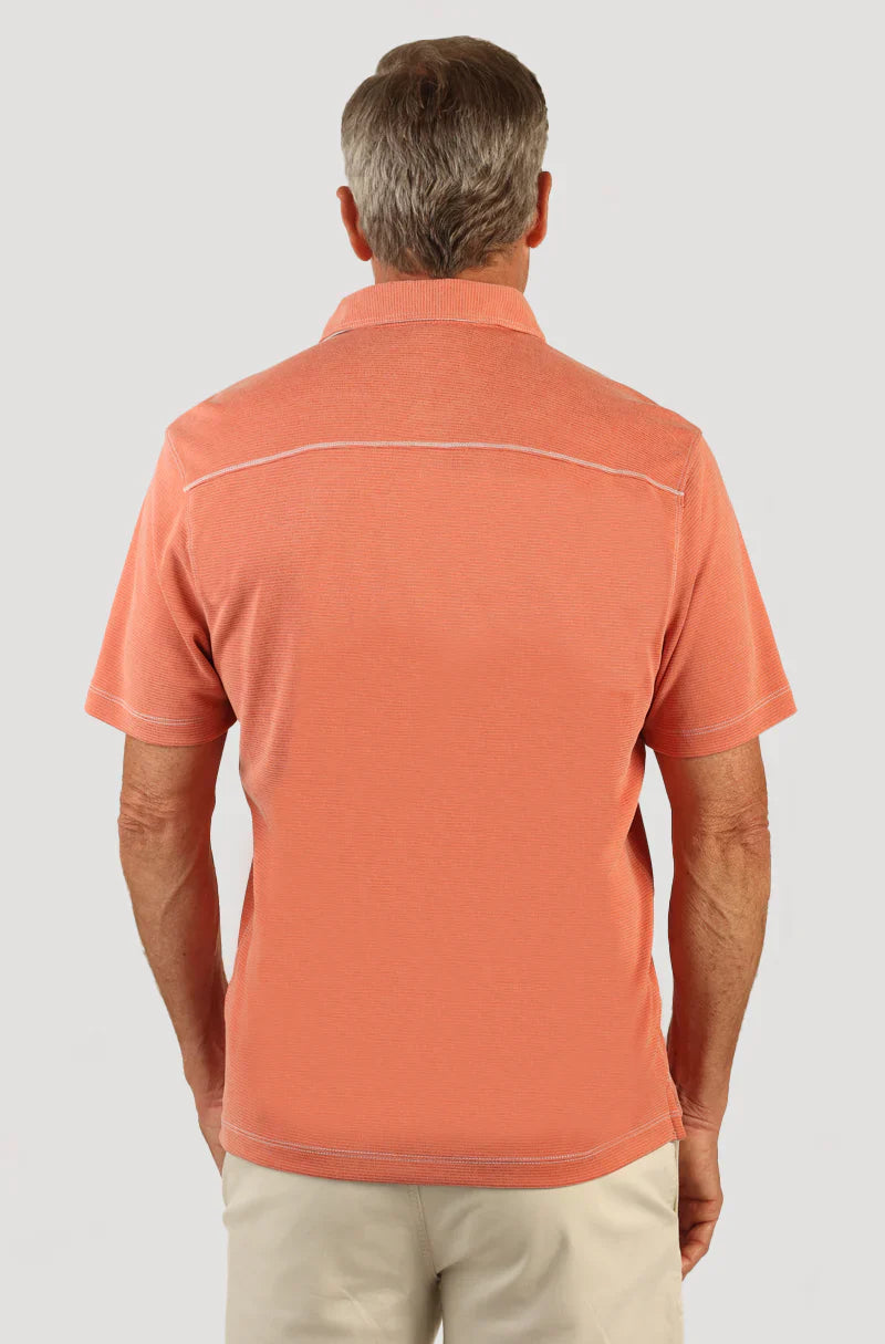 Sueded Dobby Polo - Orange