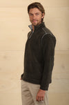 Apres Lux Chenille & Sherpa 1/4 Zip Pullover - Olive