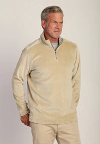 Apres Lux Sueded Cord 1/4 Zip Pullover - Stone True Grit