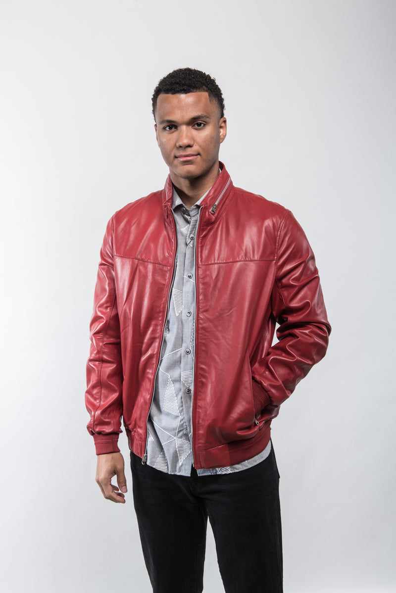 Andrea Red Leather Jacket