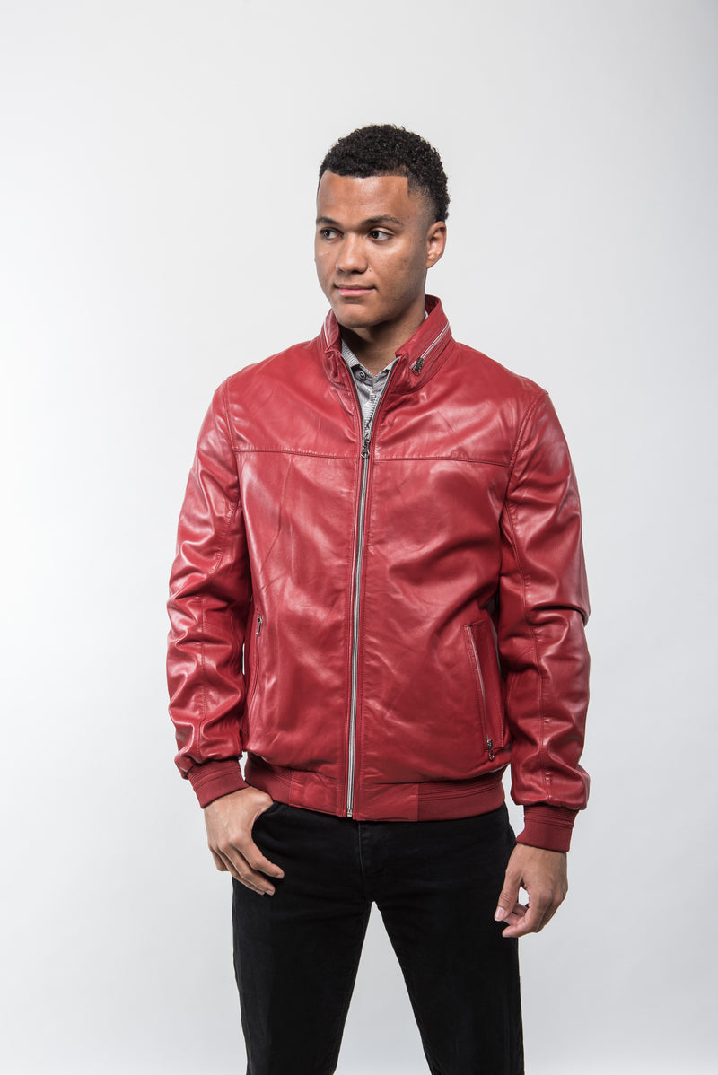 Andrea Red Leather Jacket