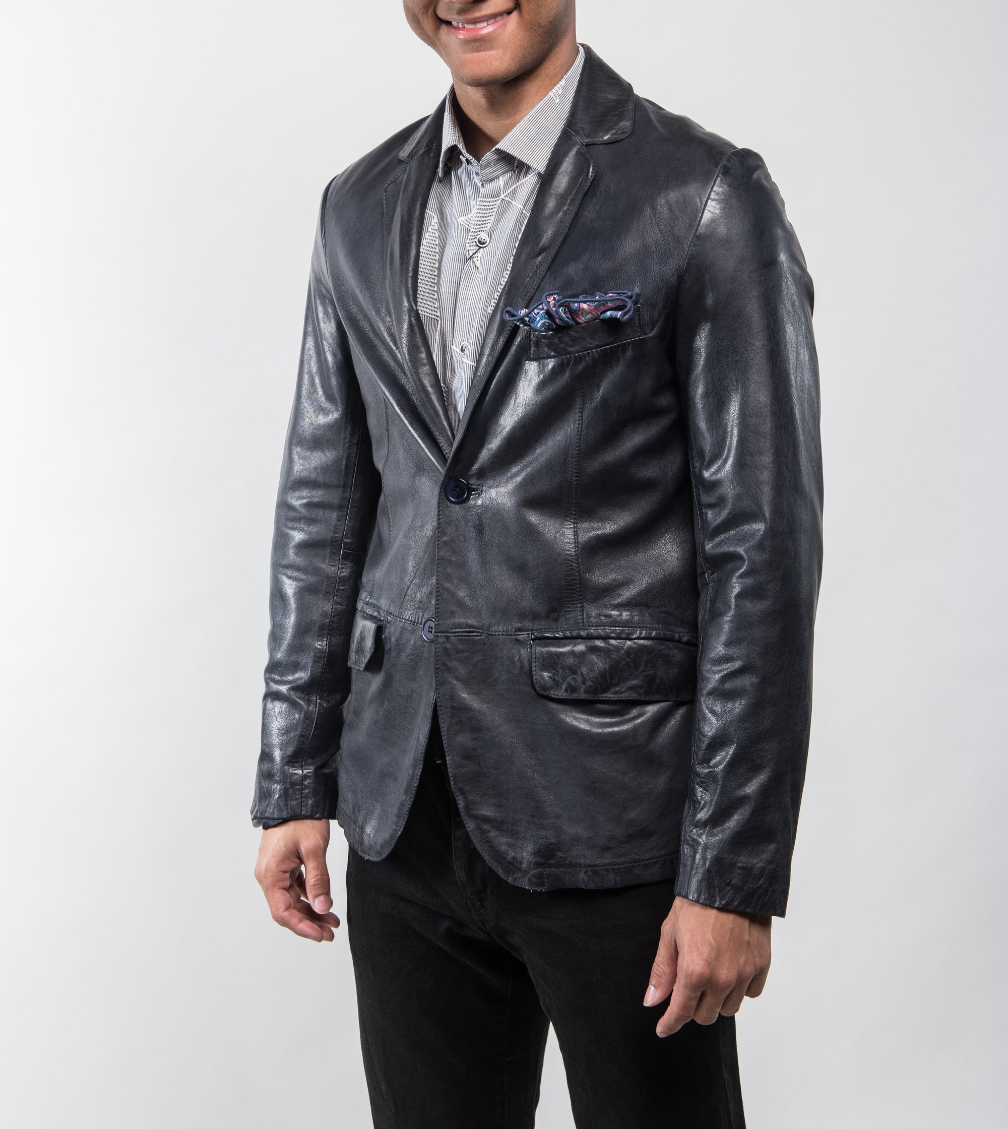 Joshua Lambskin Leather Jacket- Black