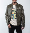 Lucio Green Leather Jacket