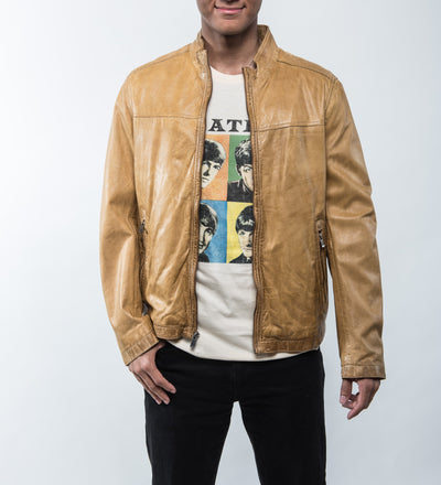 Lucio Yellow Leather Jacket
