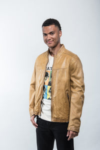 Lucio Yellow Leather Jacket