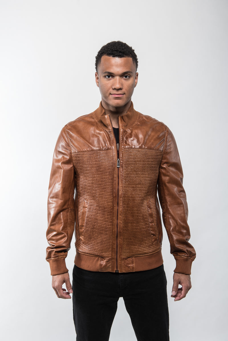 Como Cognac Leather Jacket