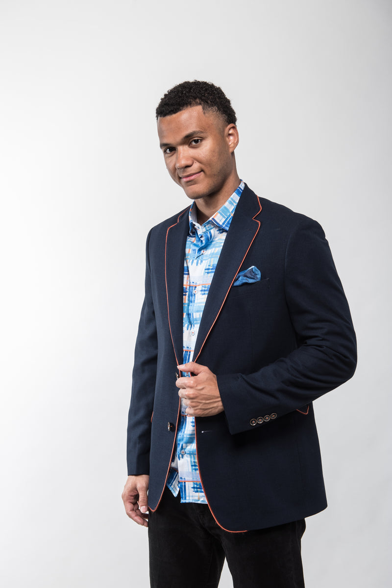 Navy w/ Orange Trim Sport Coat