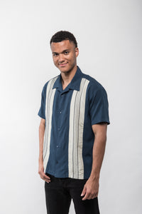 The Ricardo Bowling Shirt - Denim & Sage