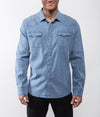 Roper Western Snap Shirt - Ocean Blue