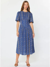 Embroidered Half Sleeve Maxi Dress