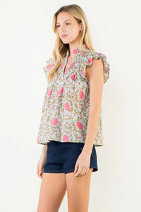 Flutter Floral Top