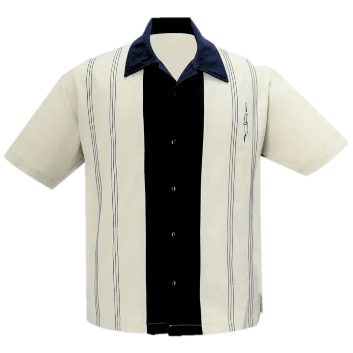 The Harper Retro Shirt - Stone/Black