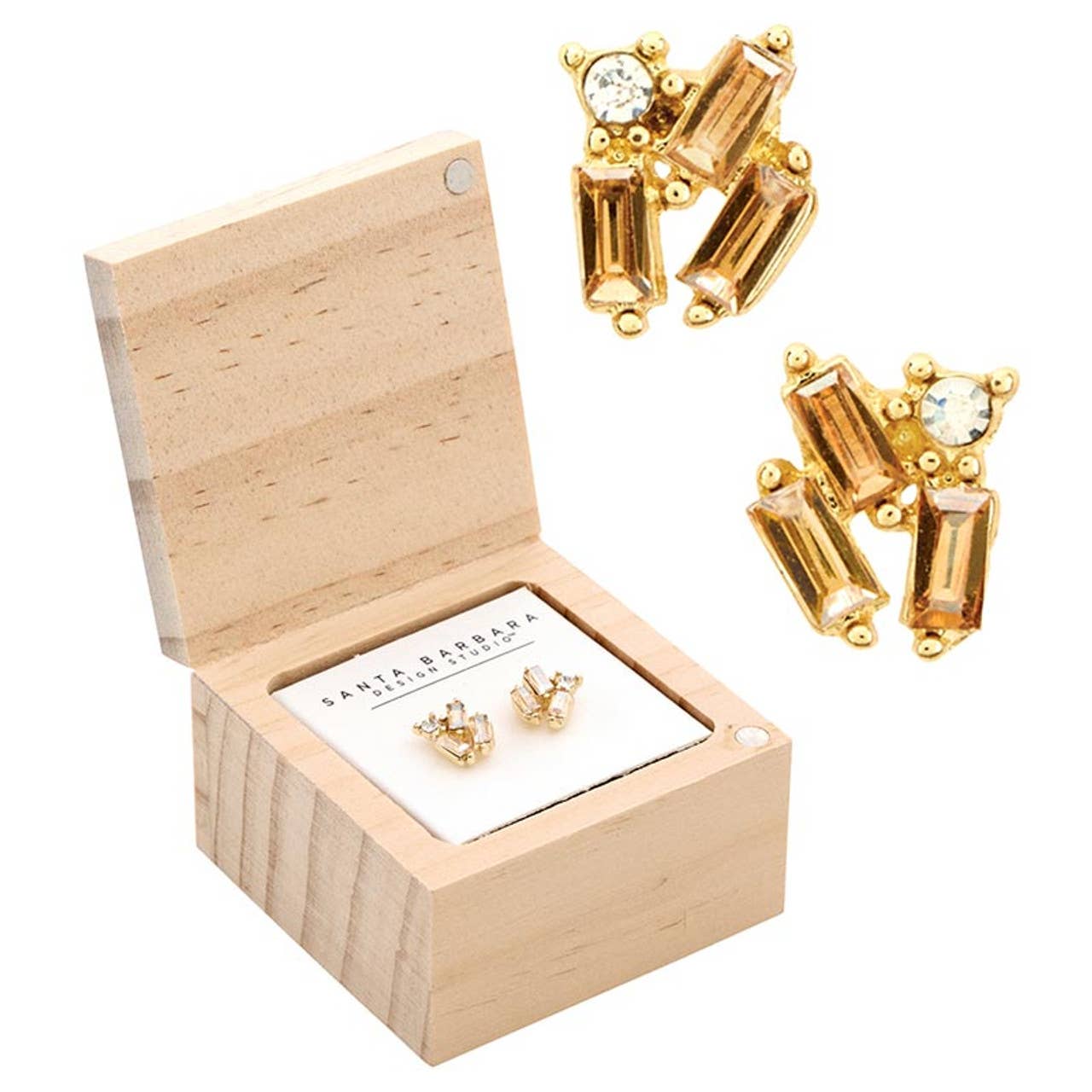 Treasure Box Earrings - Golden Shadow: Material