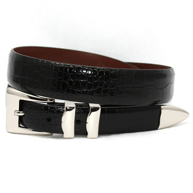 Alligator Embossed Dress Belt