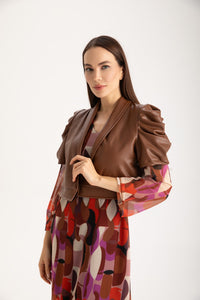 Jia Cropped Chestnut Jacket