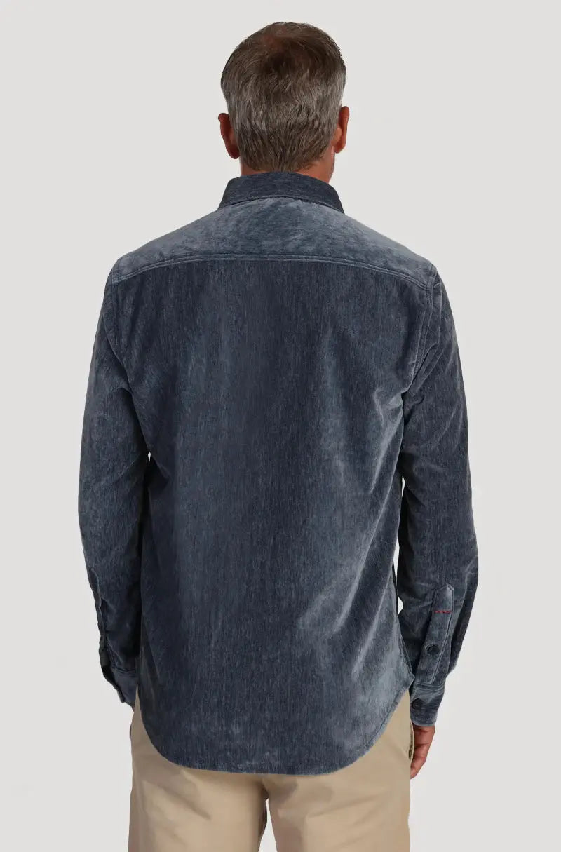Cozy Cut Stretch Viceroy Velvet Shirt - Steel Blue True Grit