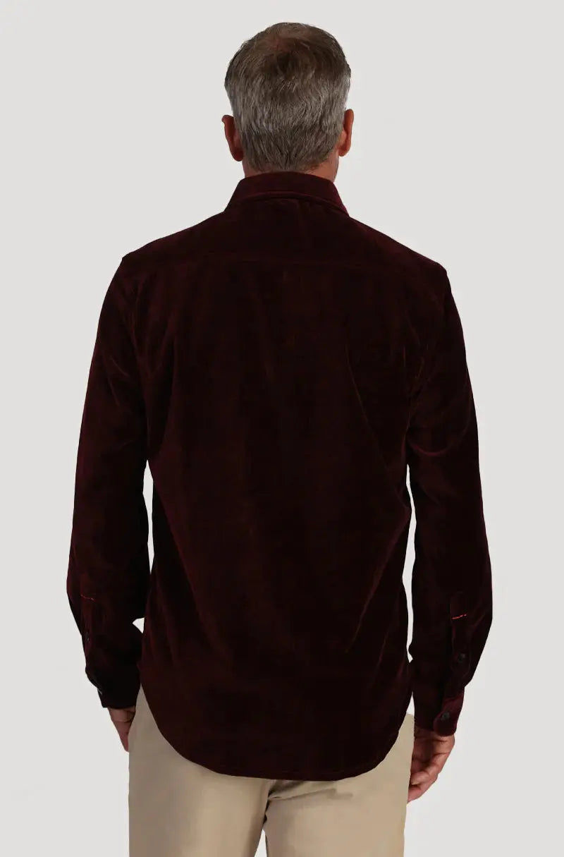 Cozy Cut Stretch Viceroy Velvet Shirt - Wine True Grit