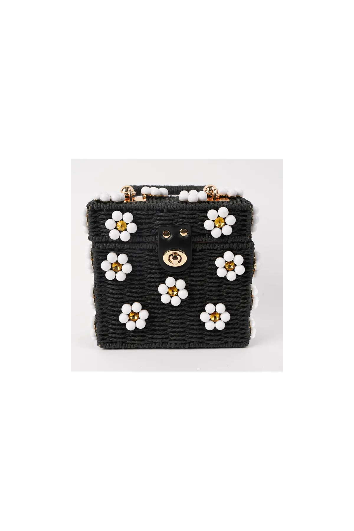 Wicker Bucket Daisy Flower Purse