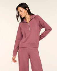 SPANX AirEssentials® Half Zip - Rum Raisin
