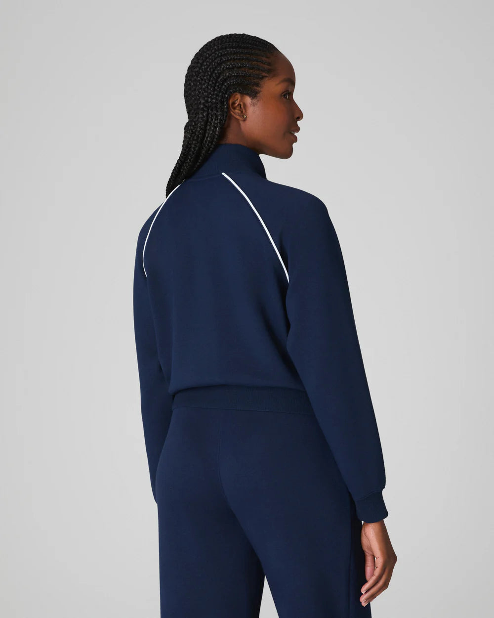 AirEssentials Pique Full Zip Track Jacket - Navy Spanx