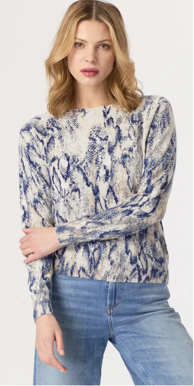 Navy Python Crew Sweater J. SOCIETY