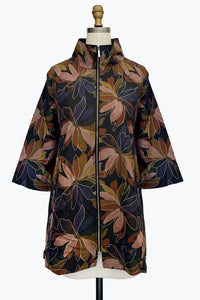 FLOWER PAINTING LONG WINDBREAKER JACKET