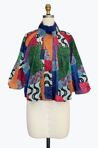 MIXED ART BALLOON SLV FULL ZIP JACKET