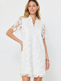 Floral Lace Overlay Mini Dress