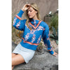 Scarf Neck Sweater - Blue Joh Apparel