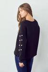 Katri French Scuba Pearl Top - Black Joh Apparel
