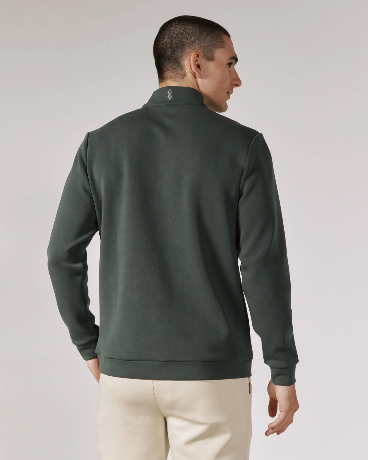 Soft stretch performance men’s quarter zip pullover – basil