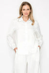 Wileene Satin Shirt with Diamond Trim Joh Apparel