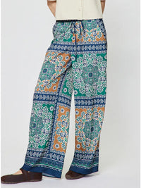 Boho Damask Long Wide Pants
