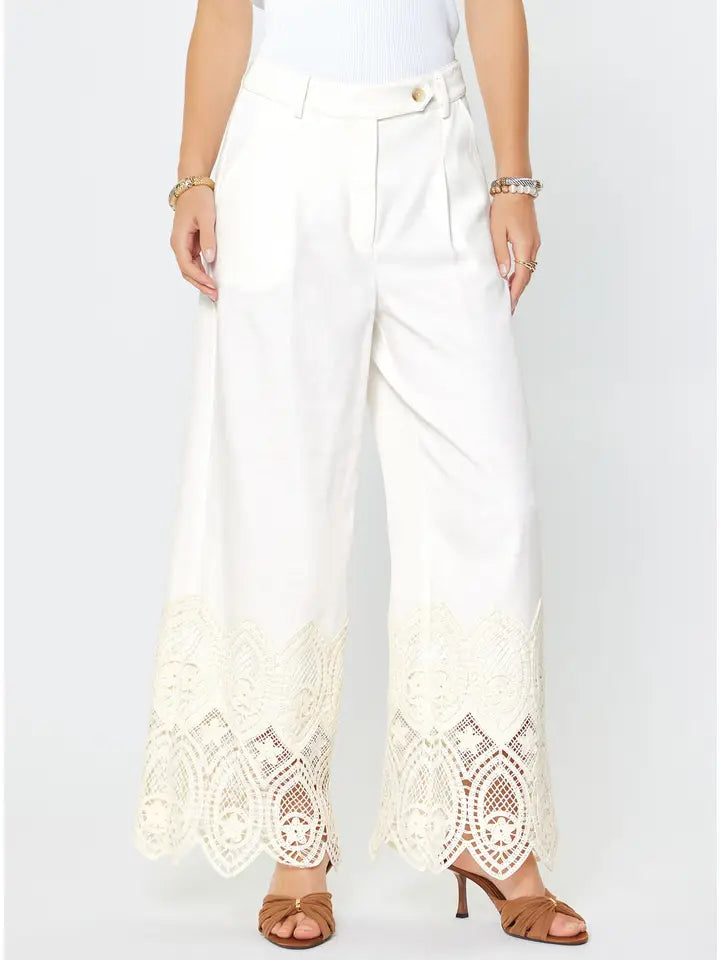 Crochet Lace Hem Pants