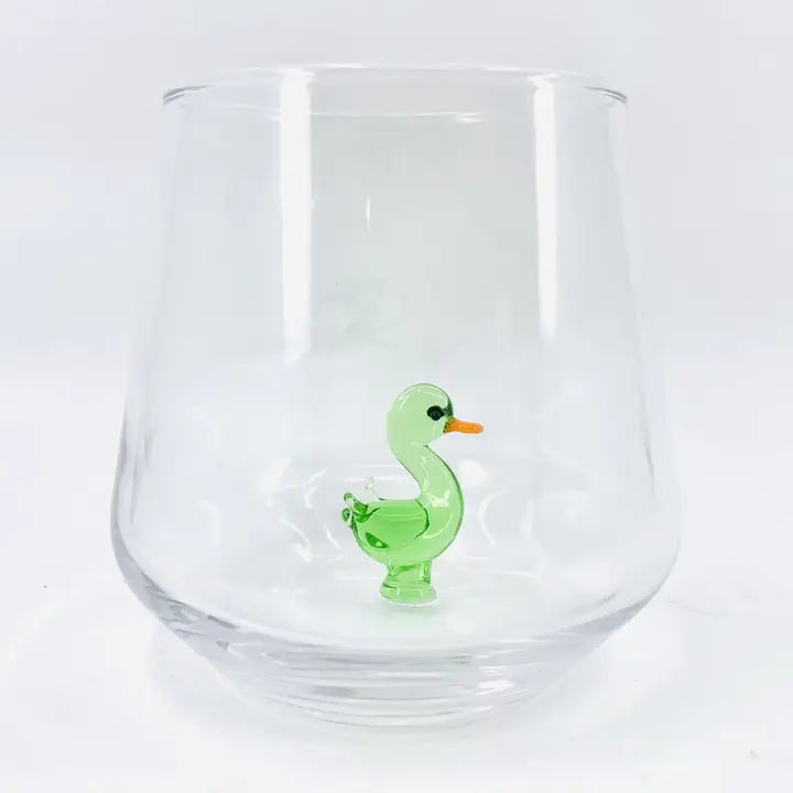 Duck Figurine Drinking Glass