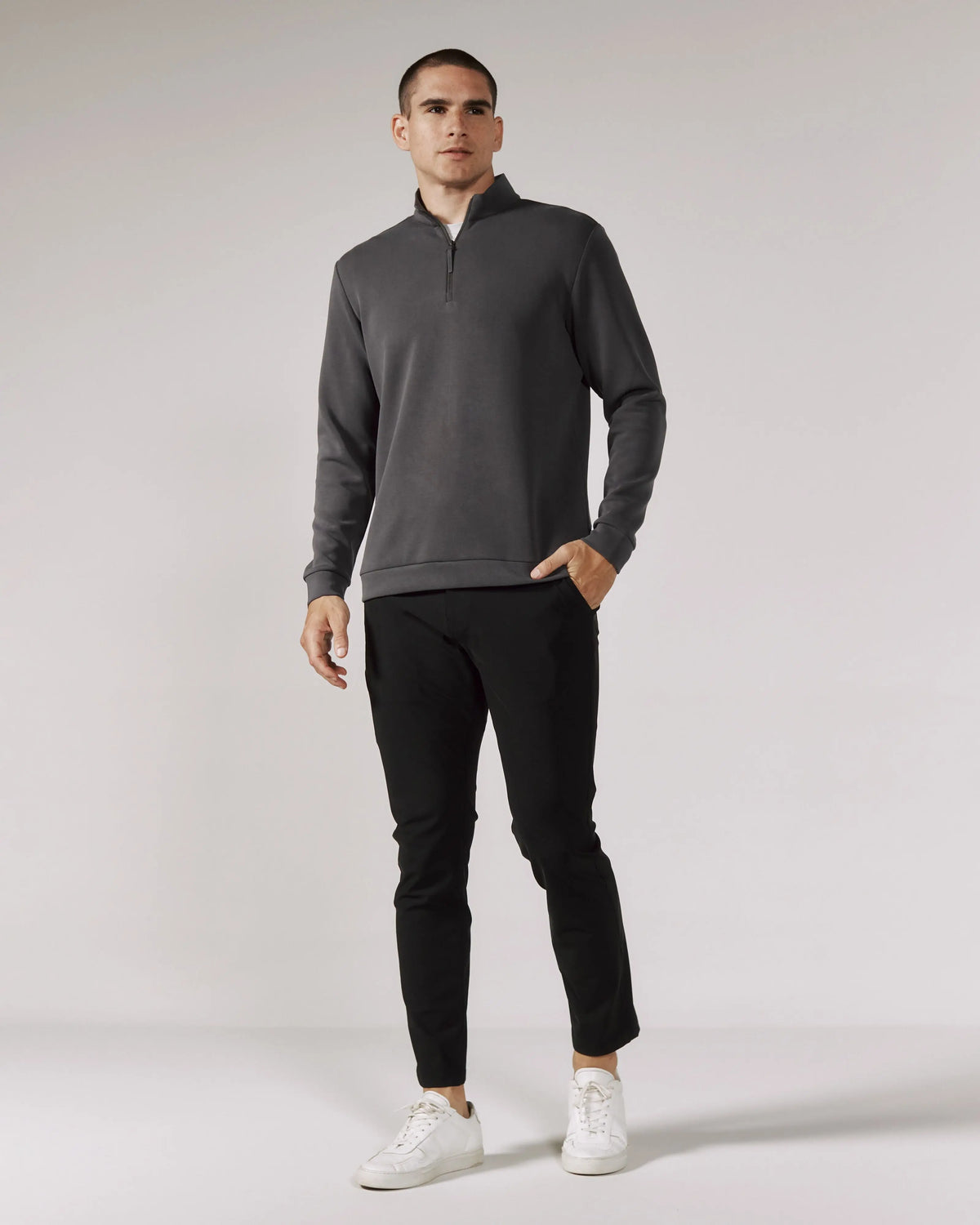 Rev Quarter Zip - Anthracite 7 Diamonds