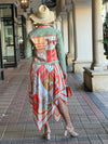 The Tea Leaf Green Denim Jacket / Sage and Coral Horse STACY BRADLEY