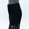 High Rise Wide Leg Jeans with Lace Spliced