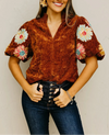 Embroiderd Floral Felt Top THML