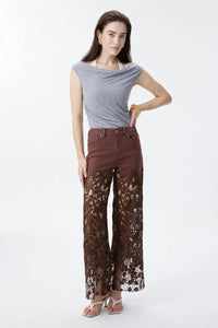 Chocolate Lace High Rise Jeans