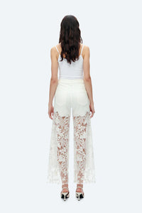 White Lace High Rise Jeans
