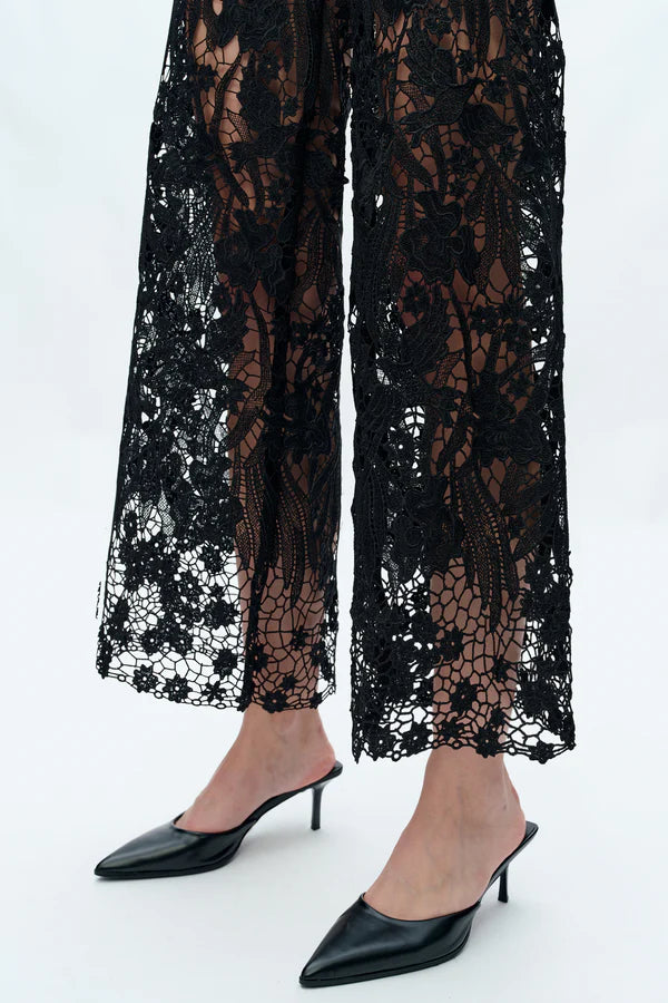 Black Lace High Rise Jeans