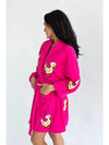 Lucky Duck Applique Short Terry Bathrobe