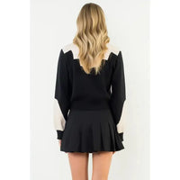 Colorblock Button Front Knit Cardigan Joh Apparel