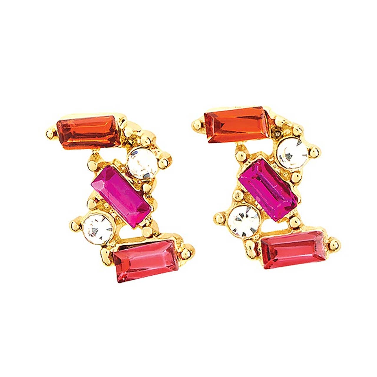 Treasure Box Earrings - Hot Pinl