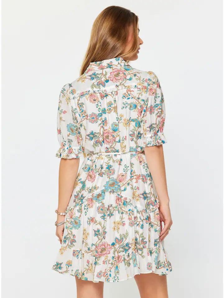 Floral Printed Button-Down Mini Dress