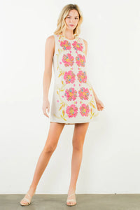 Sleeveless Floral Pattern Dress