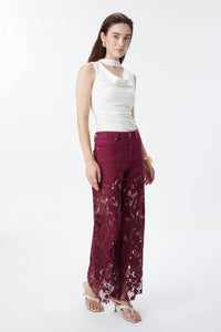 Wine Lace High Rise Jeans