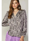 Jacquard Paisley V-Neck Blouse Current Air