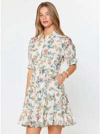 Floral Printed Button-Down Mini Dress